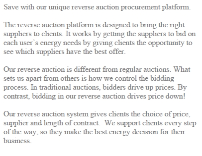 Reverse Energy Auction